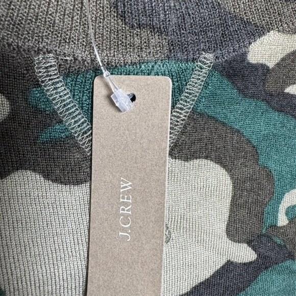 J.Crew Camo Sweatshirt Sweater womens Size XS 100% merino wool Crewneck NWT - Picture 9 of 12